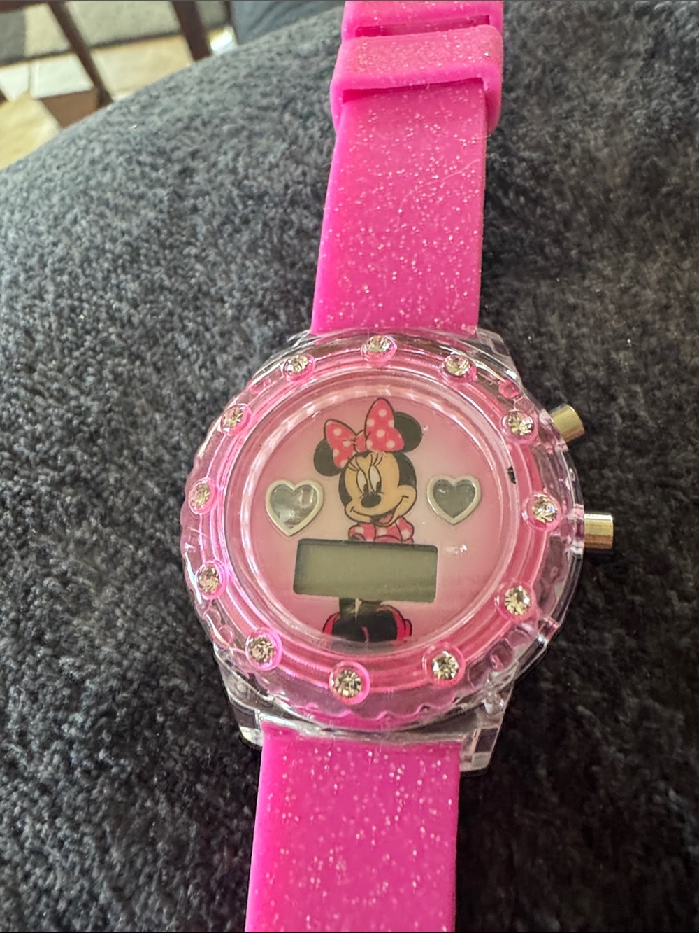 Disney Minnie Mouse Pink Glitter Kids Digital Watch